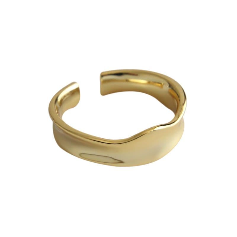 Irregular Wave 925 Sterling Silver Adjustable Ring