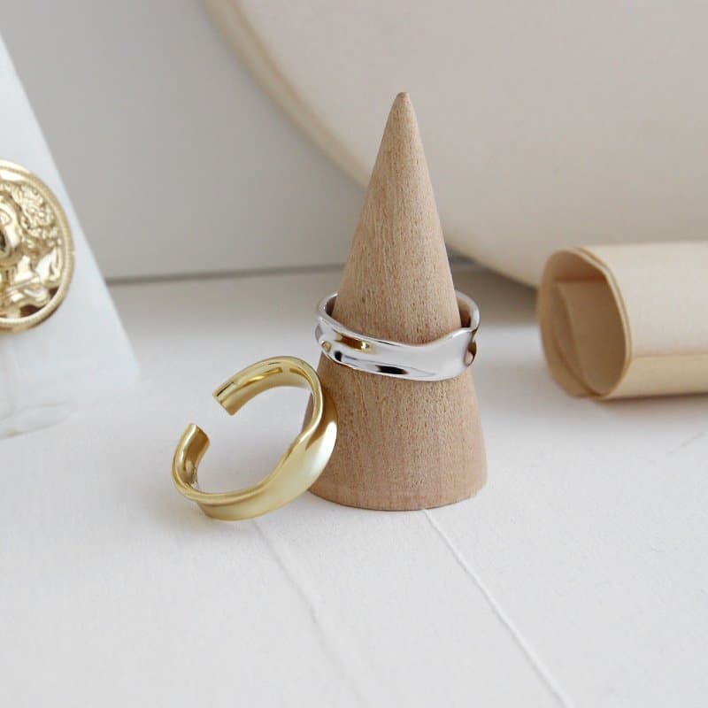Irregular Wave 925 Sterling Silver Adjustable Ring
