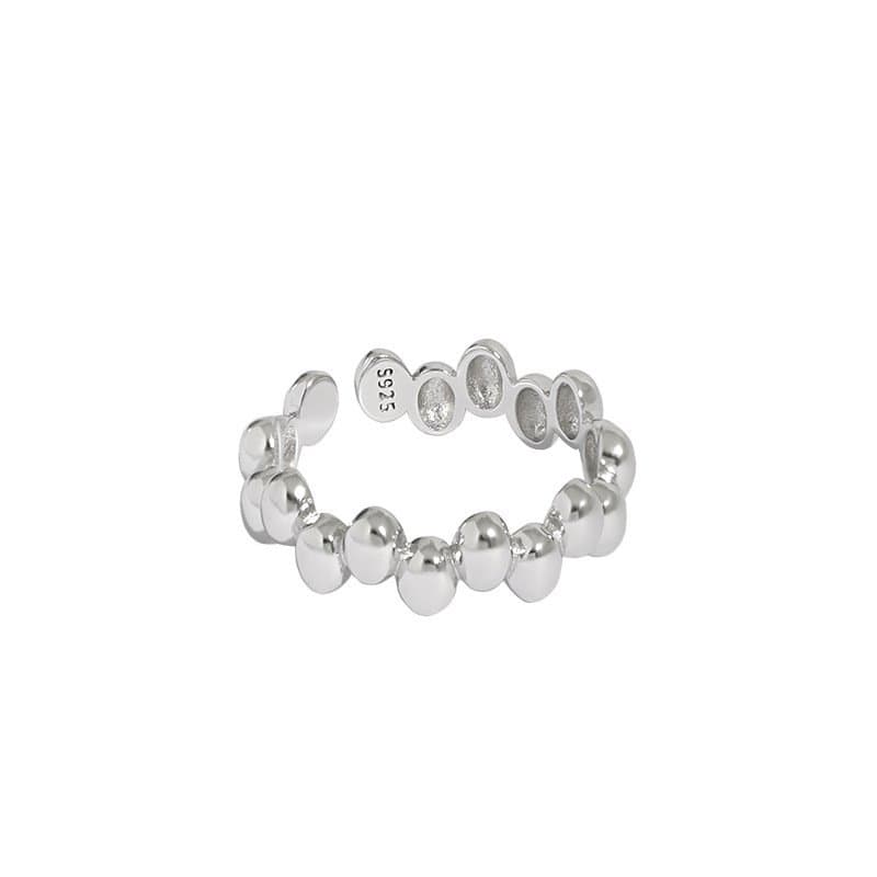 Irregular Beads Bubbles 925 Sterling Silver Adjustable Ring