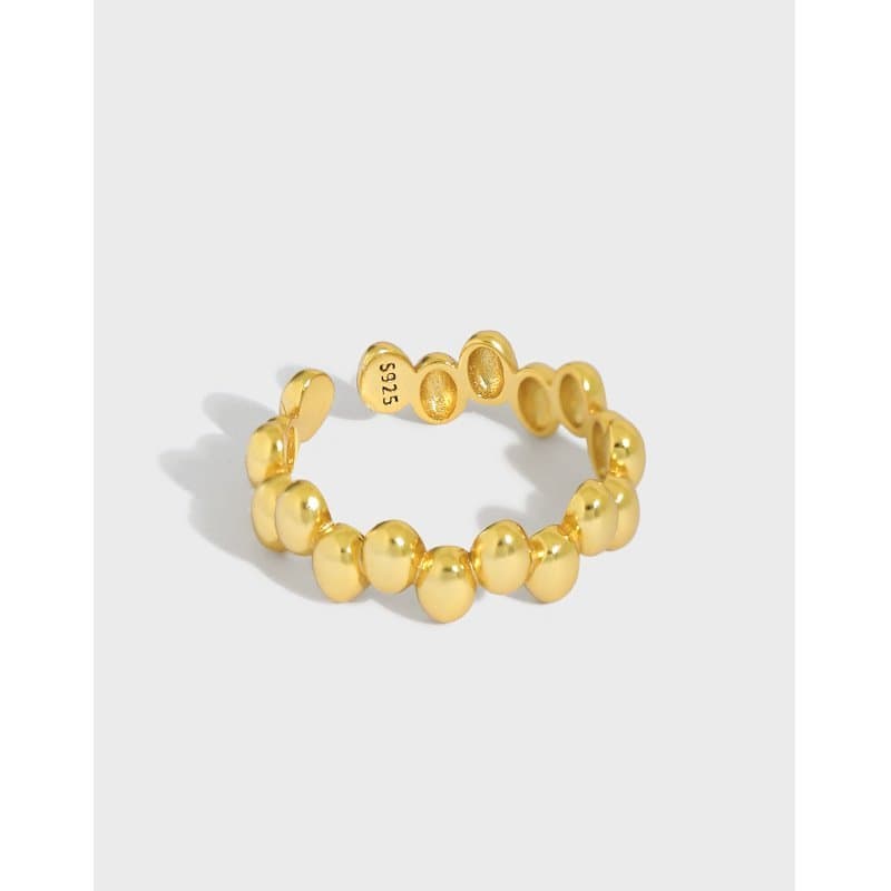 Irregular Beads Bubbles 925 Sterling Silver Adjustable Ring