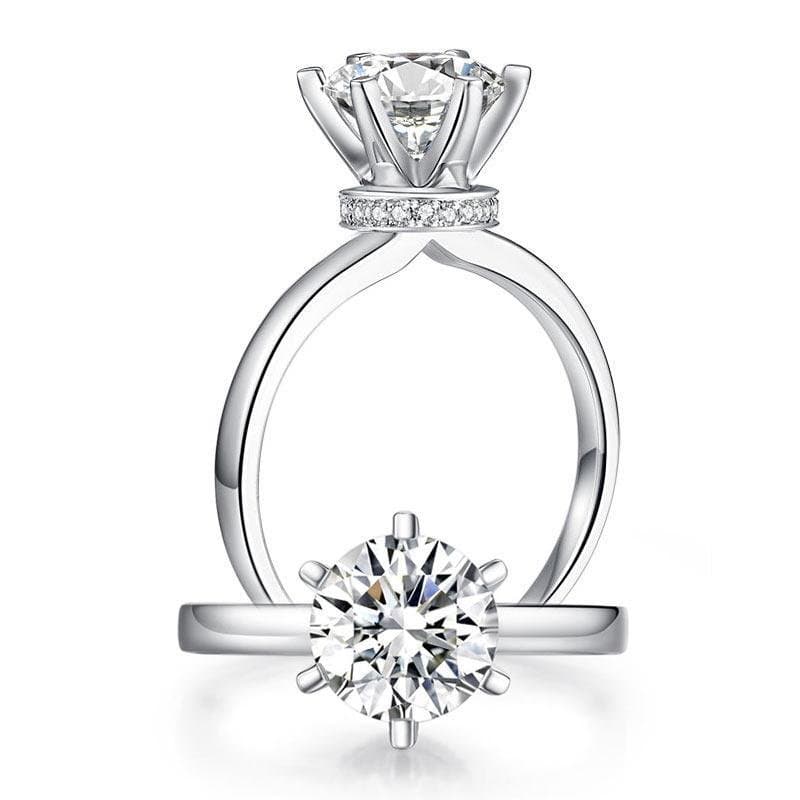 2 Carat Moissanite Diamond (8 mm) 6 Claws Engagement Ring