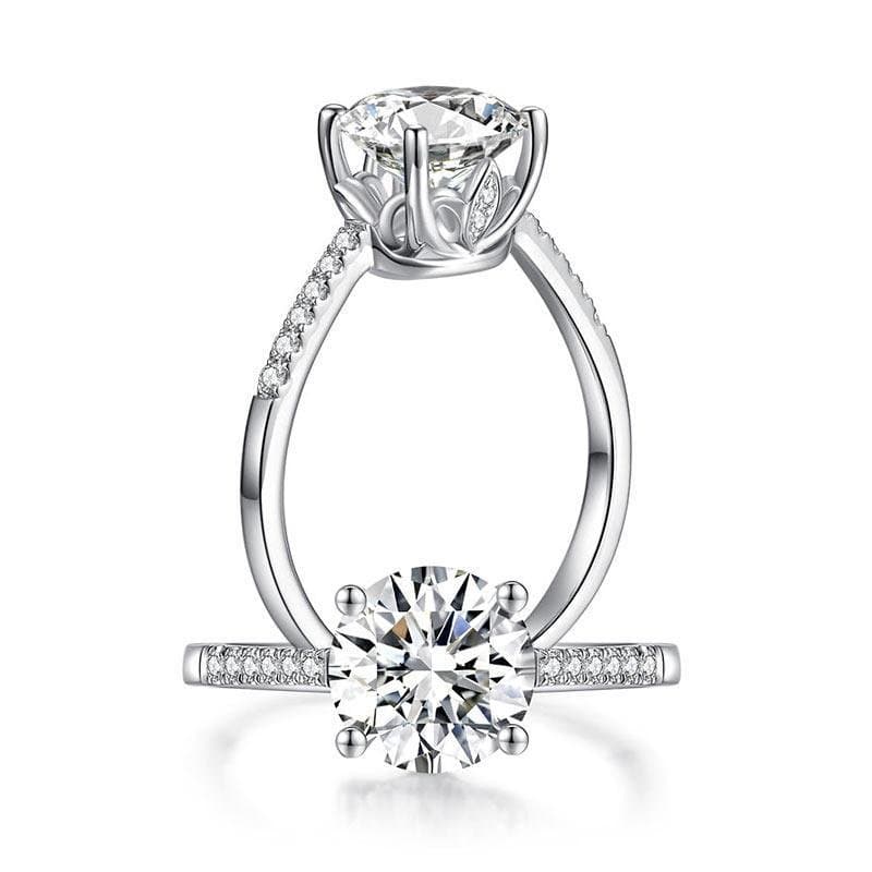 2 Carat Moissanite Diamond (8 mm) Engagement Ring