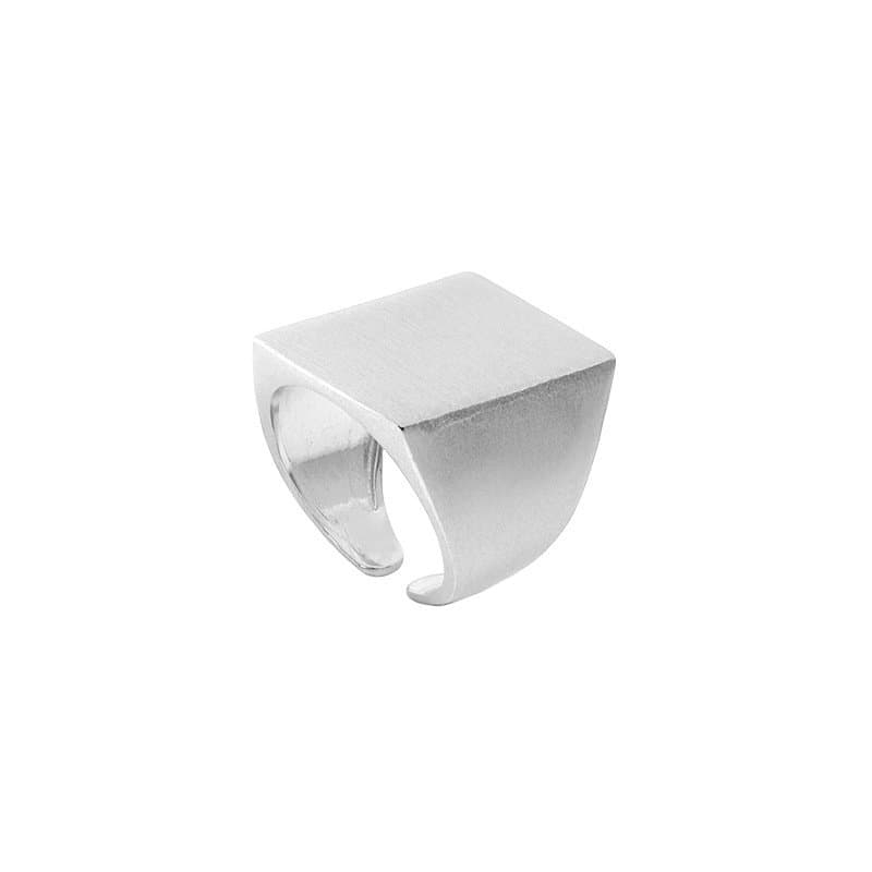 Men's Geometric Sqaure 925 Sterling Silver Adjustable Ring