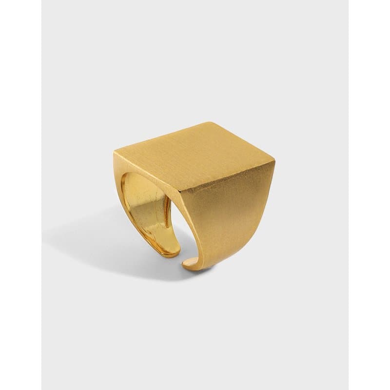 Men's Geometric Sqaure 925 Sterling Silver Adjustable Ring