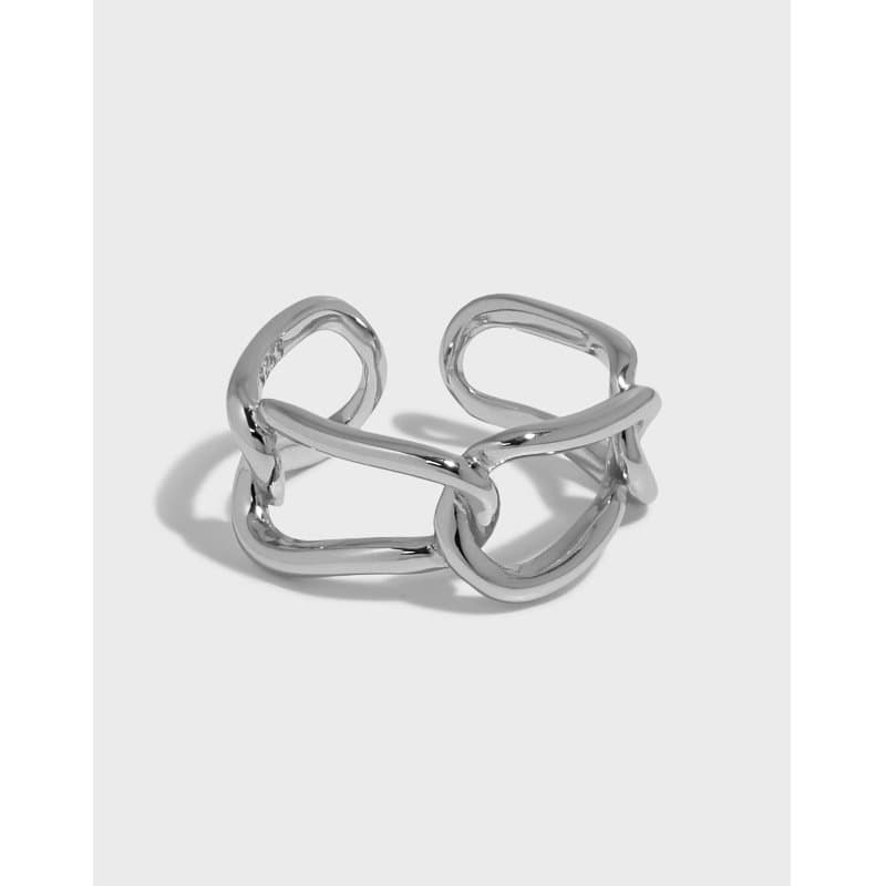 Hollow Chian Wide 925 Sterling Silver Adjustable Ring