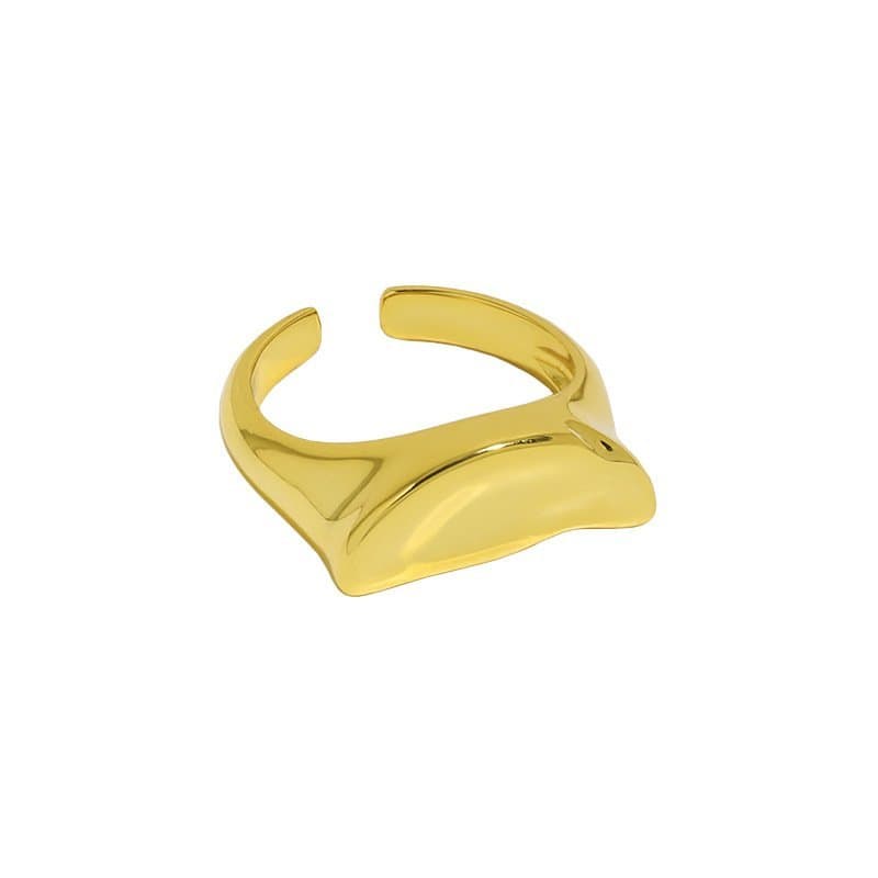 Minimalist Geometric Moon 925 Sterling Silver Adjustable Ring