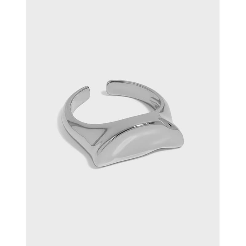 Minimalist Geometric Moon 925 Sterling Silver Adjustable Ring