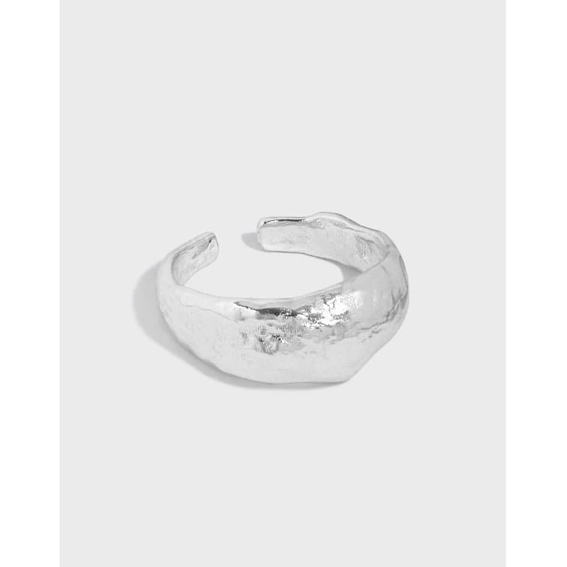 Geometric Texture 925 Sterling Silver Adjustable Ring