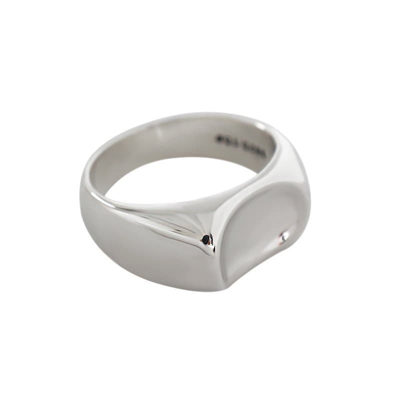 Crescent Moon Concave 925 Sterling Silver Ring