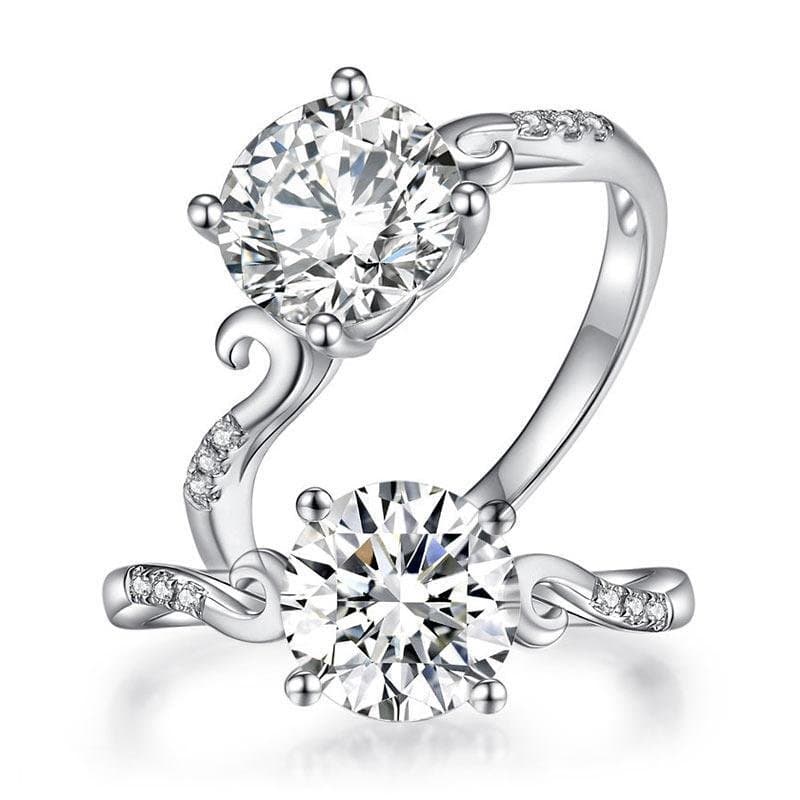 2 Carat Moissanite Diamond (8 mm) Ring