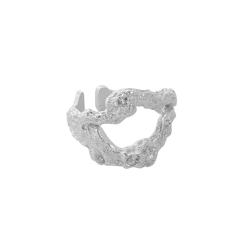 Irregular Circle 925 Sterling Silver Adjustable Ring