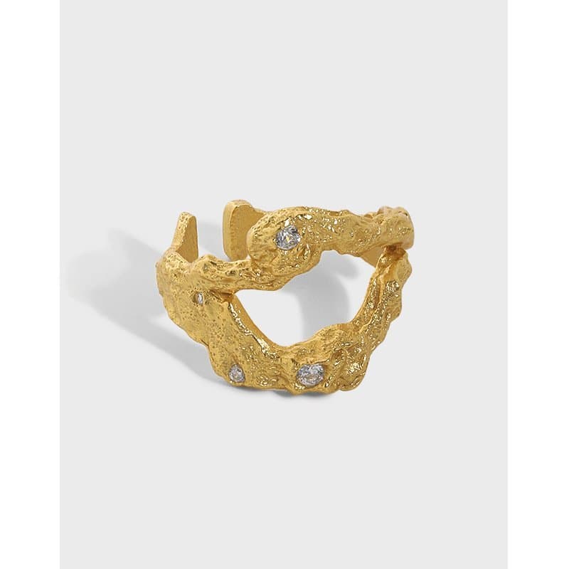 Irregular Circle 925 Sterling Silver Adjustable Ring