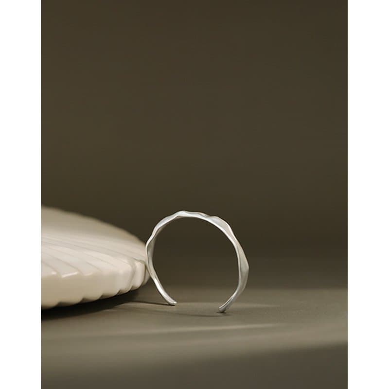 Minimalist Irregular 925 Sterling Silver Adjustable Ring