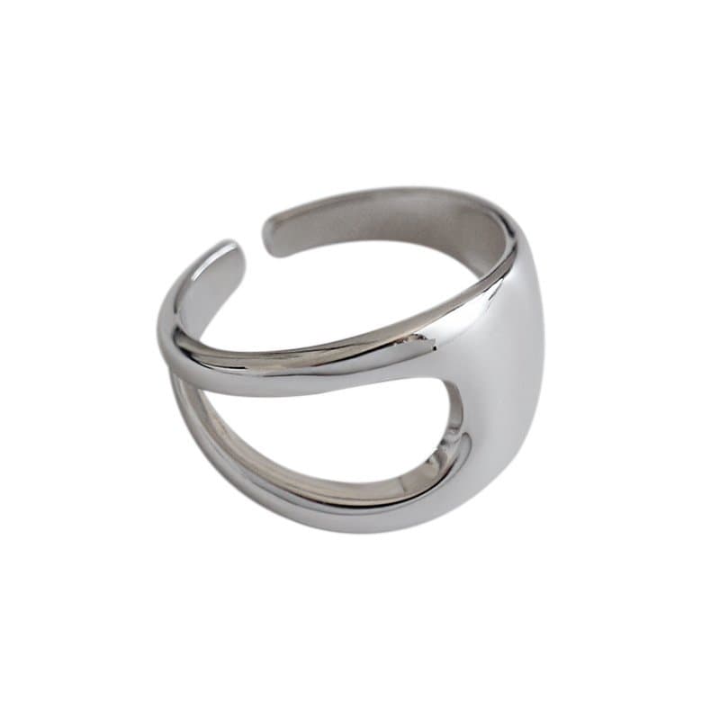Irregular Hollow 925 Sterling Silver Adjustable Ring