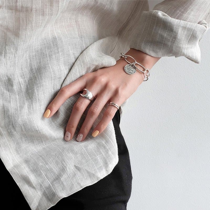 Irregular Hollow 925 Sterling Silver Adjustable Ring