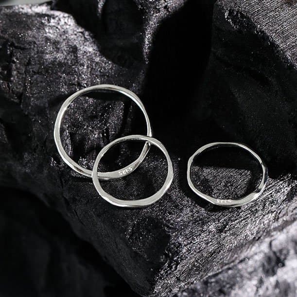 Minimalist Irregular Tiny Fine 925 Sterling Silver Ring