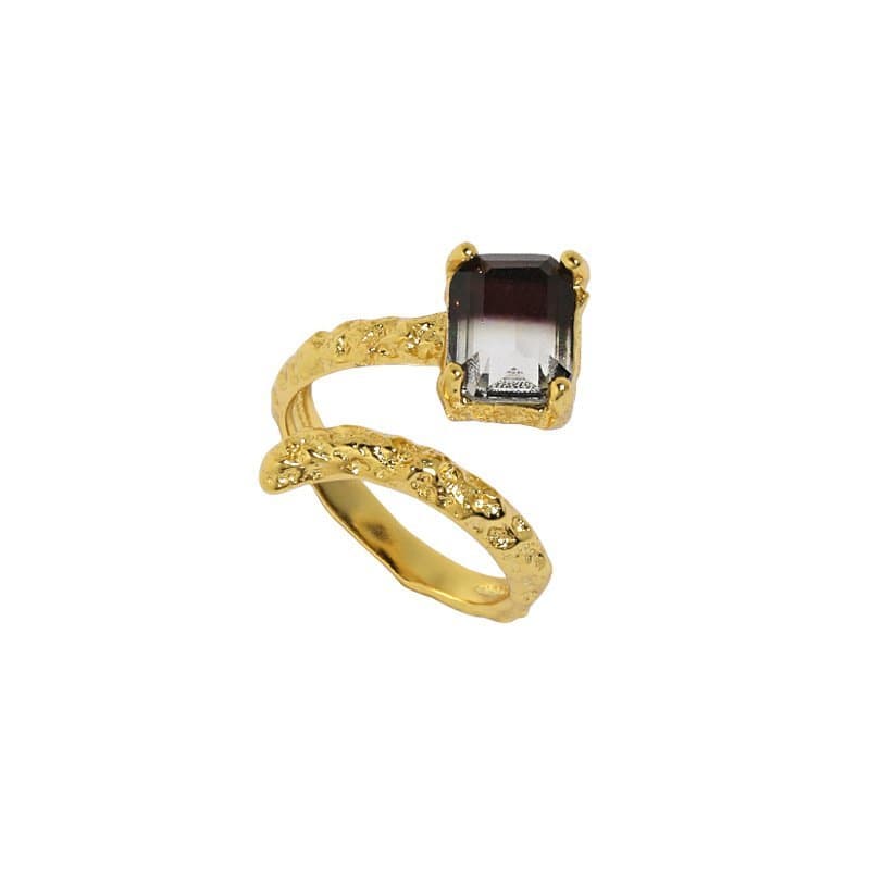 Elegant Geometric Fading CZ 925 Sterling Silver Adjustable Ring