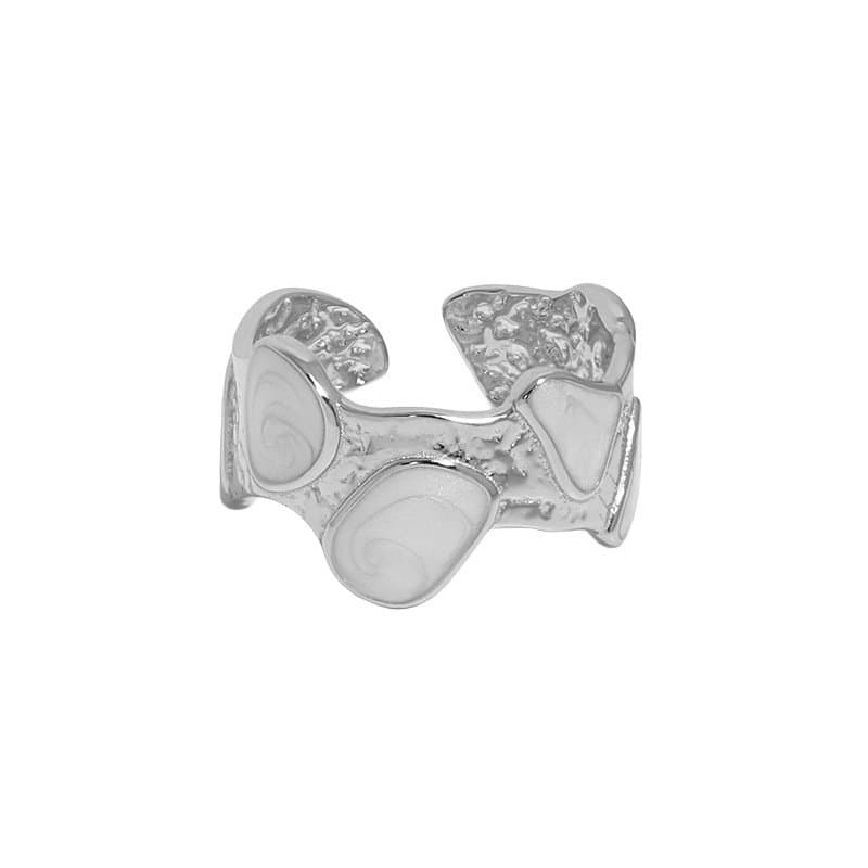 Epoxy Stones 925 Sterling Silver Adjustable Ring