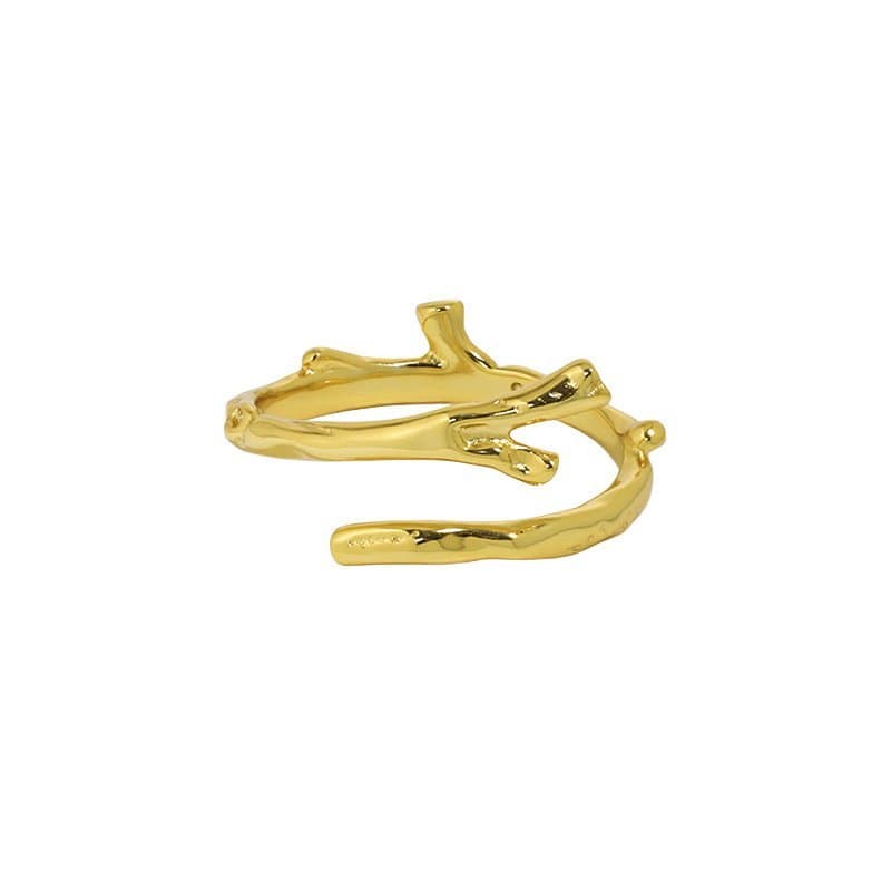 Irregular Tree Branch 925 Sterling Silver Adjustable Ring