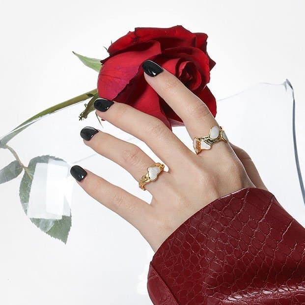 Irregular CZ Heart 925 Sterling Silver Adjustable Ring