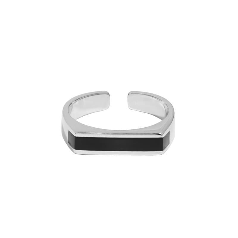 Geometric Rectangle 925 Sterling Silver Adjustable Ring