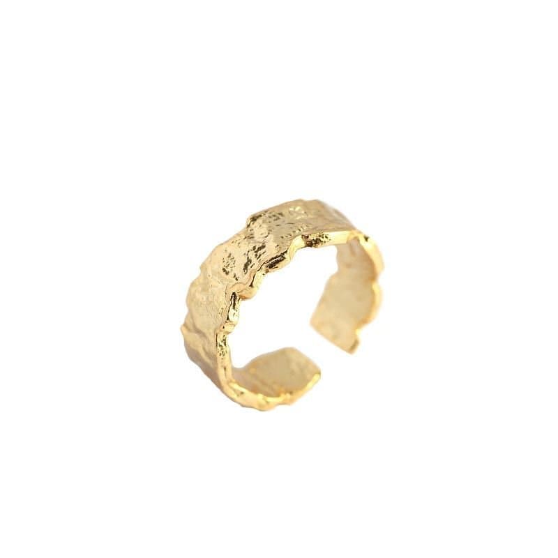 Irregular Folding Paper 925 Sterling Silver Adjustable Ring