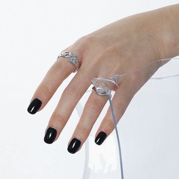 Hollow Irregular CZ 925 Sterling Silver Adjustable Ring