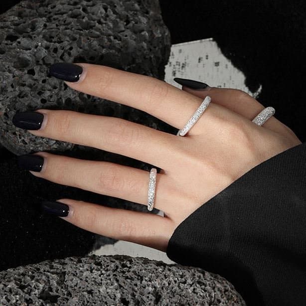 Shining Glittering River 925 Sterling Silver Adjustable Ring