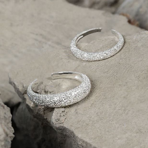 Shining Glittering River 925 Sterling Silver Adjustable Ring