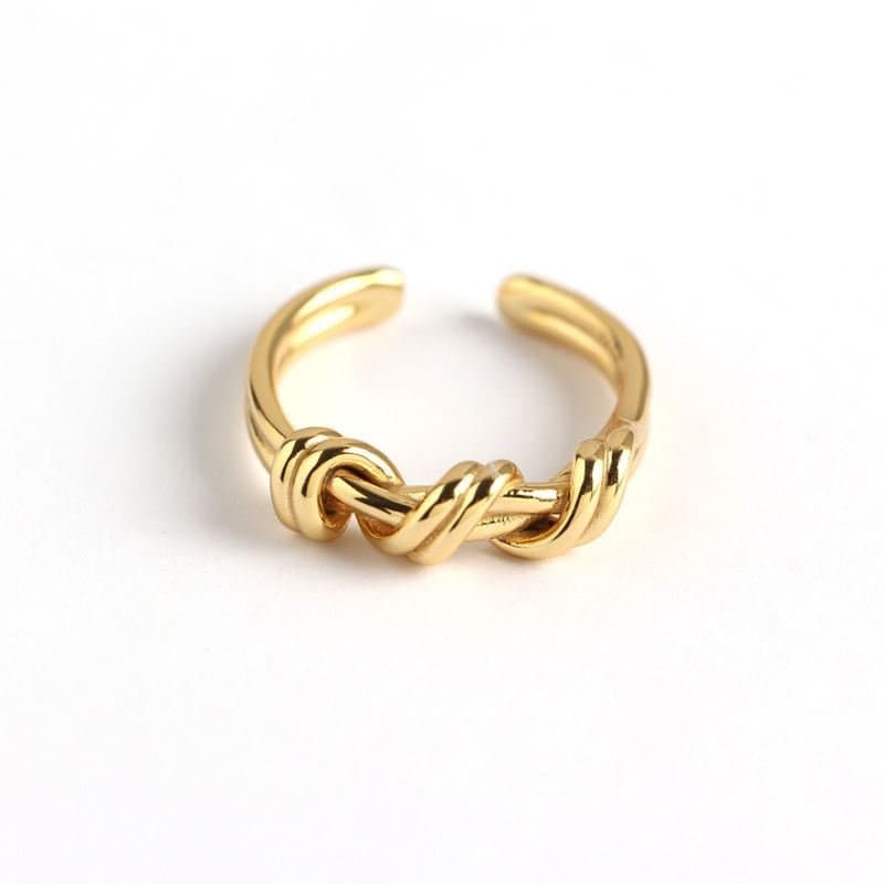 Twisted Knot 925 Sterling Silver Adjustable Ring