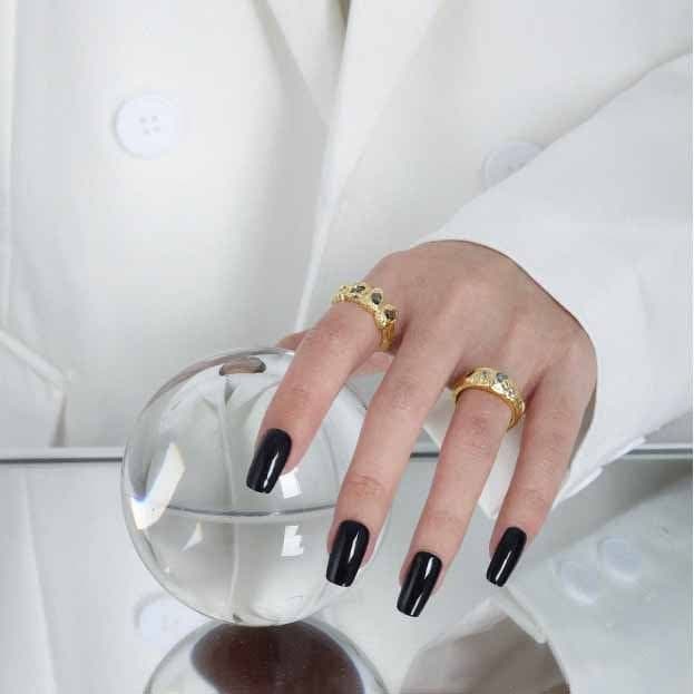 Colourful CZ Irregular Wide 925 Sterling Silver Adjustable Ring