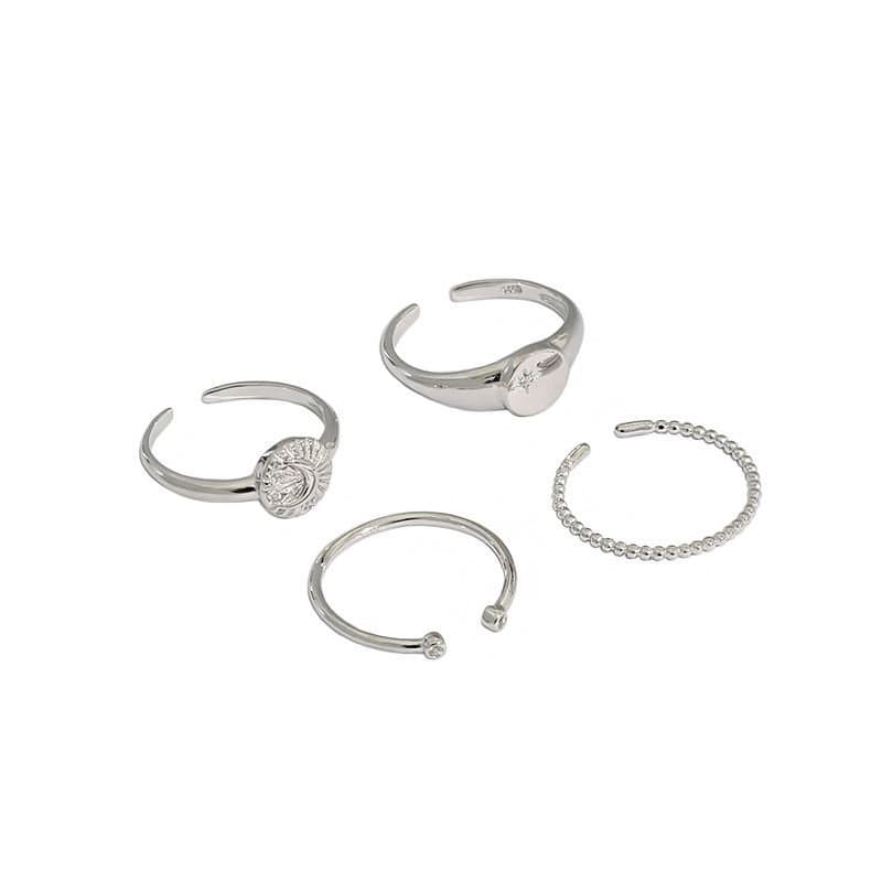 Beads CZ 925 Sterling Silver Adjustable Ring