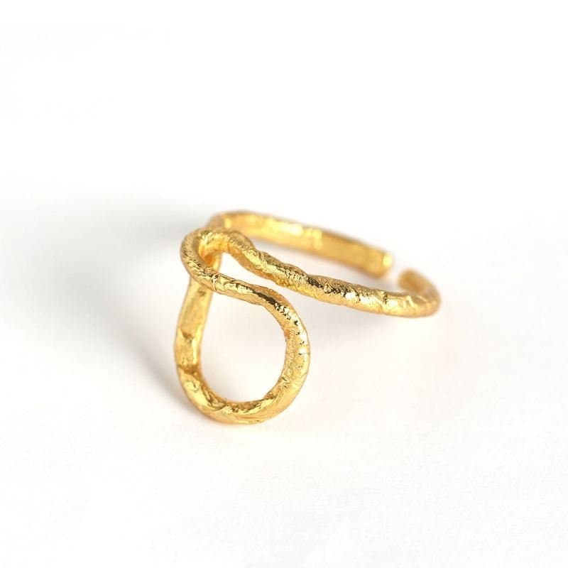 Minimalism Line Cross 925 Sterling Silver Adjustable Ring