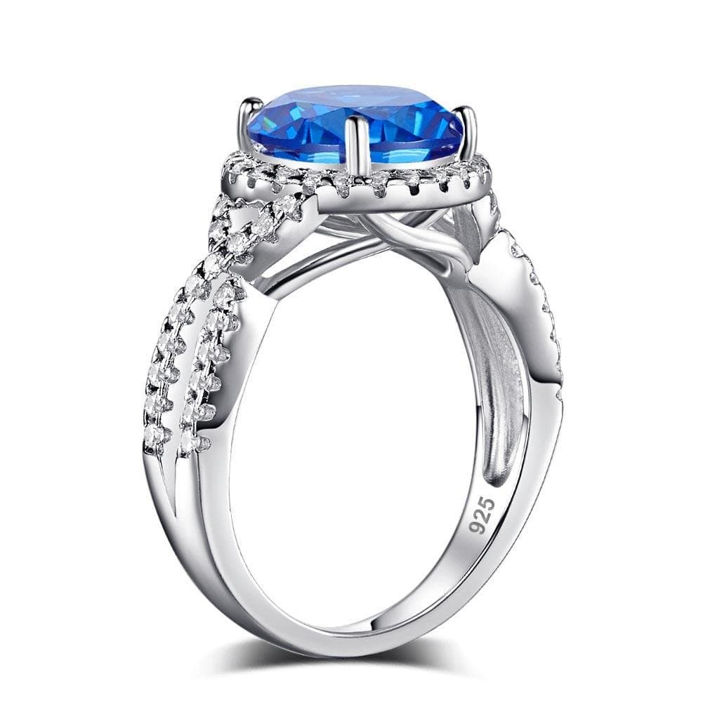 3 Carat Navy Blue Stone Ring