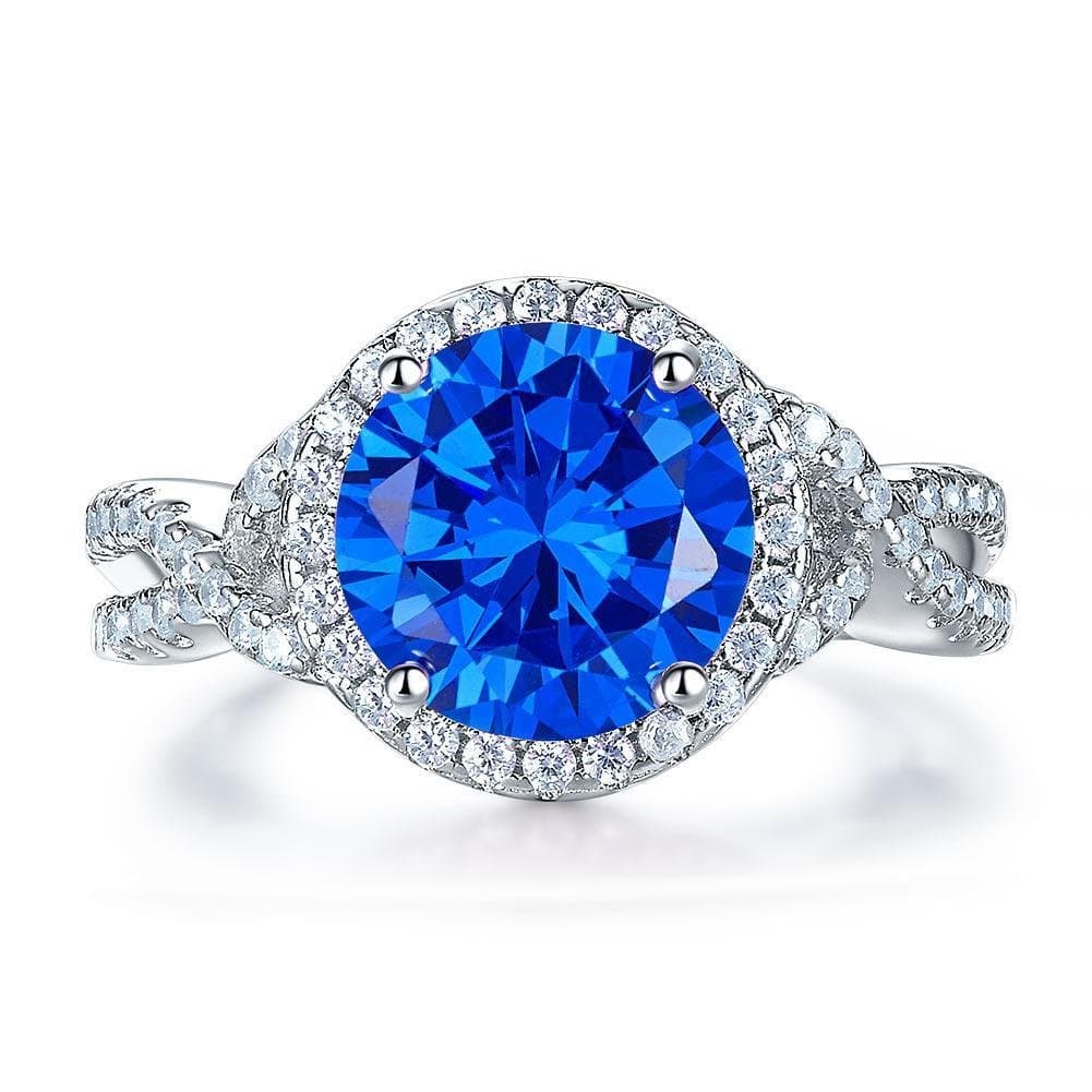 3 Carat Navy Blue Stone Ring