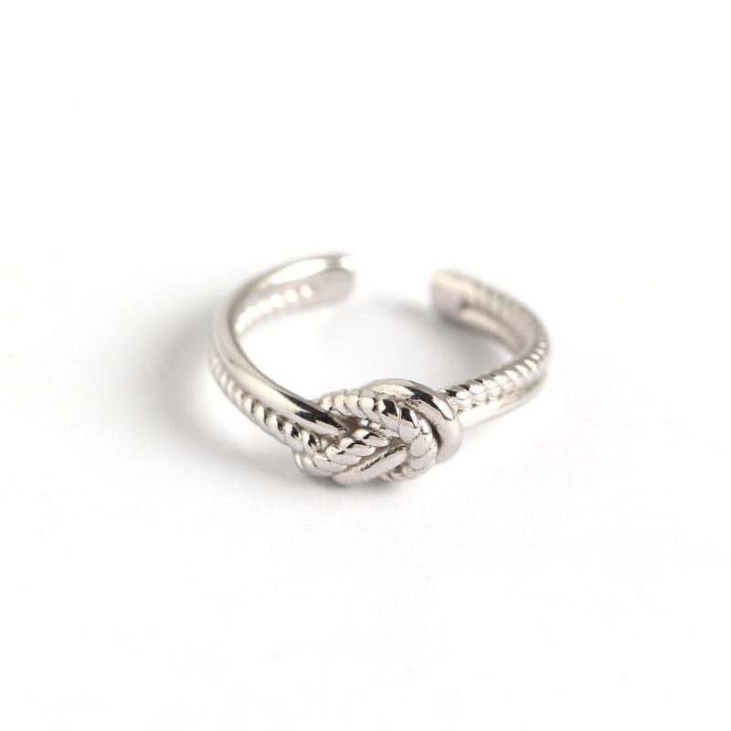 Twisted Knot 925 Sterling Silver Adjustable Ring