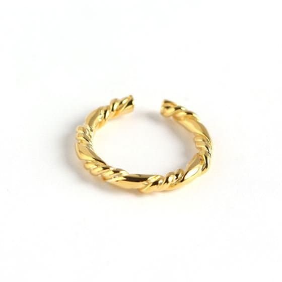 Irregular Twisted 925 Sterling Silver Adjustable Ring