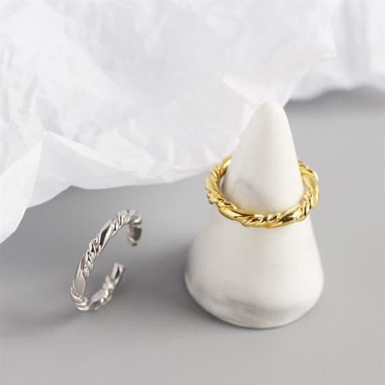 Irregular Twisted 925 Sterling Silver Adjustable Ring