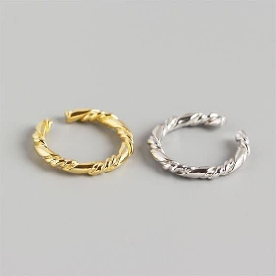 Irregular Twisted 925 Sterling Silver Adjustable Ring