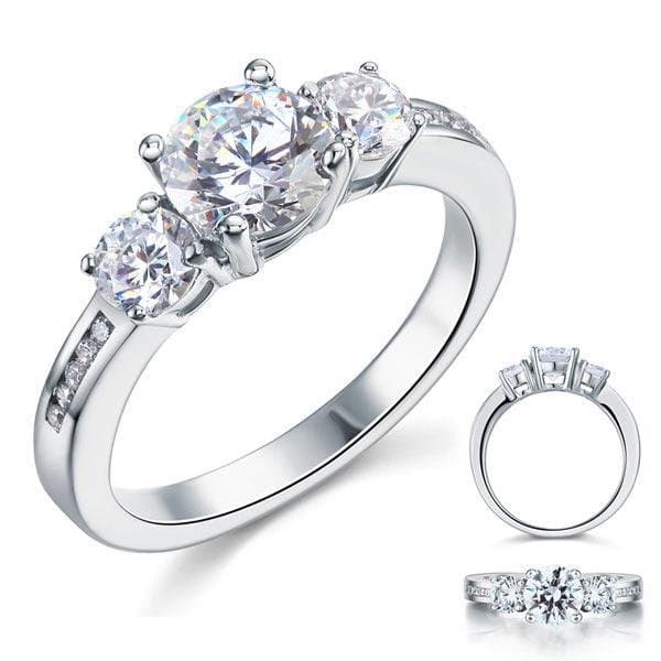 3 Stone Created Diamond Ring