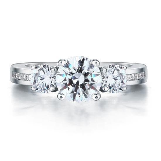 3 Stone Created Diamond Ring