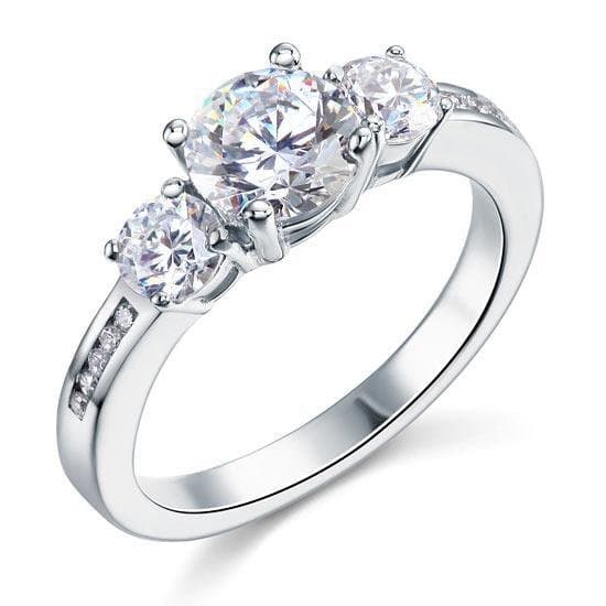 3 Stone Created Diamond Ring