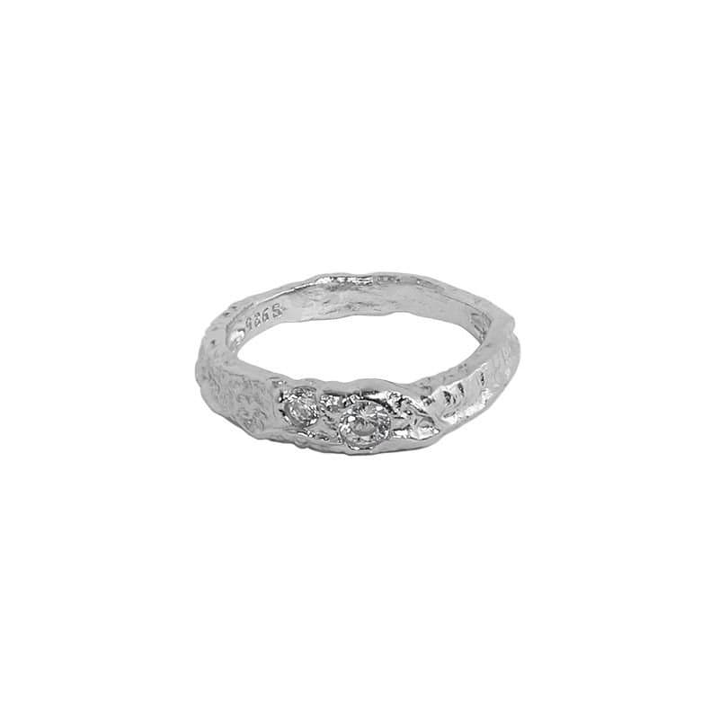 Irrgular CZ 925 Sterling Silver Ring