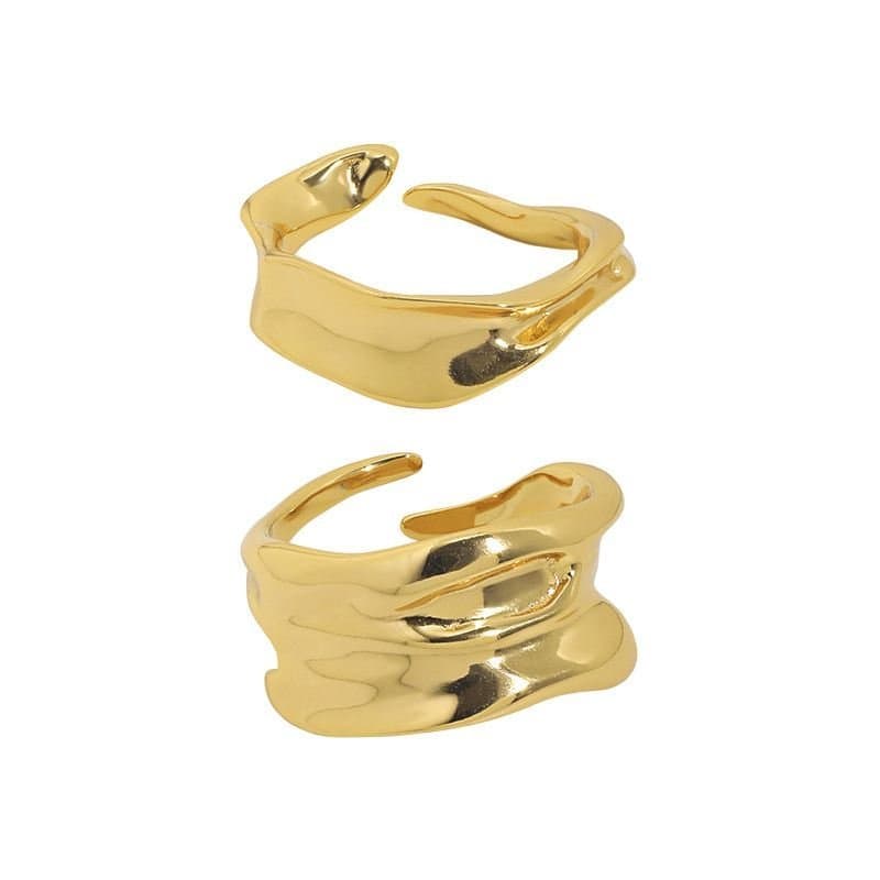 Irregular Wave 925 Sterling Silver Adjustable Ring
