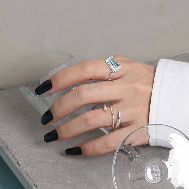 Multi Layer 925 Sterling Silver Adjustable Ring