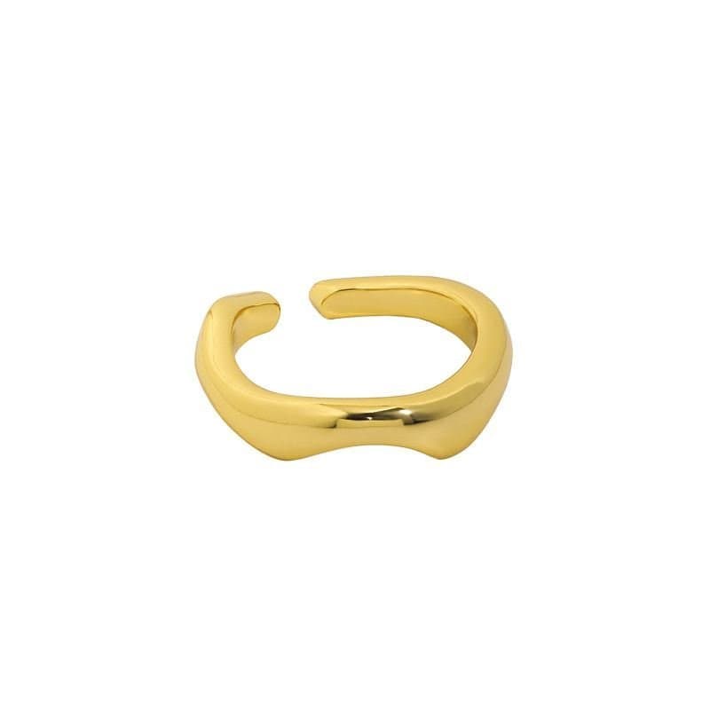 Minimalism Hollow Geometric 925 Sterling Silver Adjustable Ring