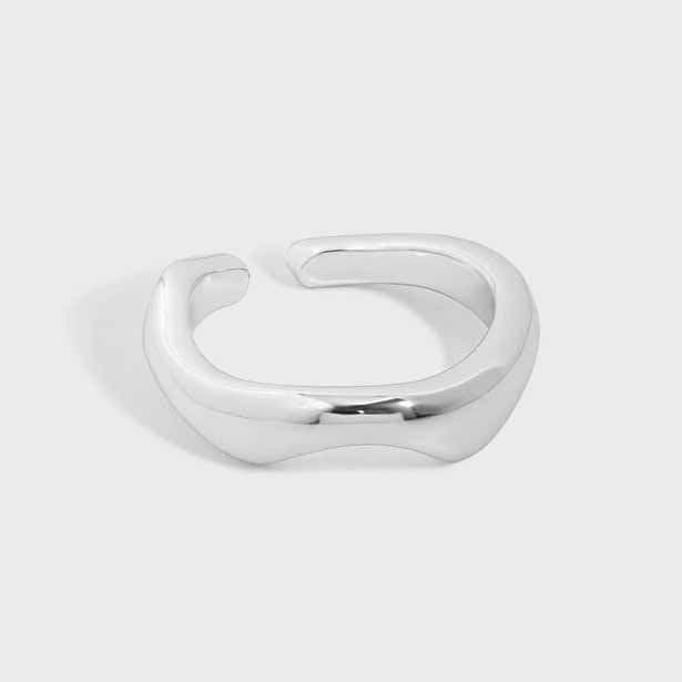 Minimalism Hollow Geometric 925 Sterling Silver Adjustable Ring