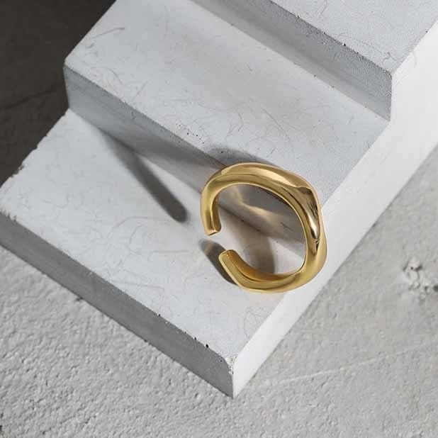 Minimalism Hollow Geometric 925 Sterling Silver Adjustable Ring