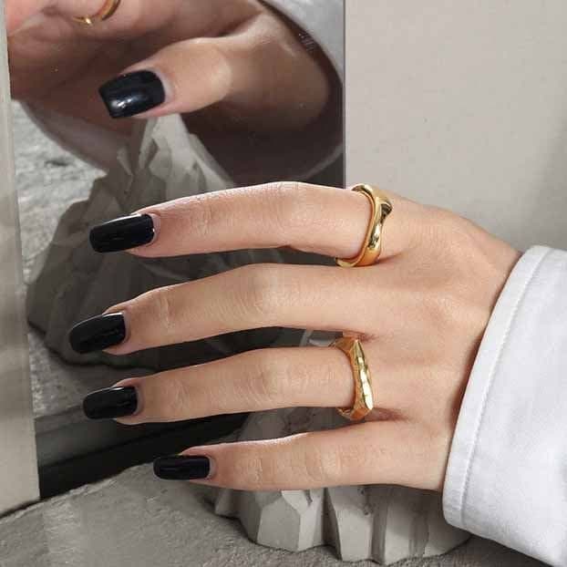 Minimalism Hollow Geometric 925 Sterling Silver Adjustable Ring
