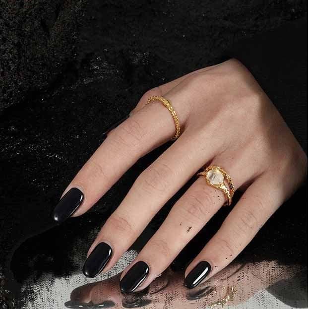 Geometric Round Crystal 925 Sterling Silver Adjustable Ring
